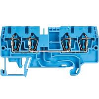 Проходная клемма, 4 точки подключения, тип фиксации провода: пружинный, номинальное сечение: 2,5 мм кв., 24A, 800V, ширина: 5 мм, цвет: синий, тип монтажа: DIN 35 | код 56.703.5155.6 | Wieland