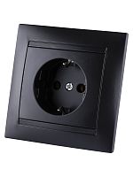 Розетка 2П+З 16А 250В с защ. шт. графит Лама TDM | код SQ1815-0611 | TDM