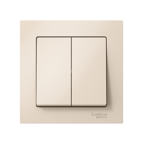 ATLASDESIGN 2-клавишный ВЫКЛЮЧАТЕЛЬ, сх.5, 10АХ, в сборе, быстрозажимные клеммы, БЕЖЕВЫЙ | код ATN000252S | Systeme Electric фото 2