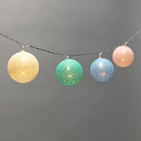 Тайские фонарики Пудра 1,5 м, прозрачный ПВХ, 10 LED, теплый белый, питание 2 х АА (батарейки не в комплекте) | код 303-089 | NEON-NIGHT