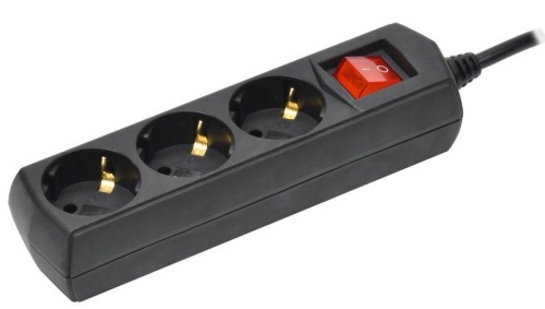 Удлинитель 3х3м с заземл. 10А IP20 У03В 250В ПВС 3х1 черн. | код WYP10-10-03-03-ZK-K02-G | GENERICA Удлинитель 3х3м с заземл. 10А IP20 У03В 250В ПВС 3х1 черн. | код WYP10-10-03-03-ZK-K02-G | GENERICA