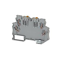 327 059, Клемма для произвольной электронной схемы 2 входа, 2 выхода, с двухсторонним размыкателем, c заземлением, 4 мм.кв., (Серый), MDB 4KE | код 0.0.0.3.27059 | KLEMSAN