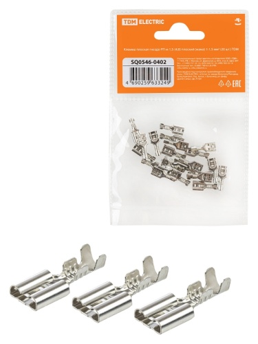 Клемма плоская гнездо РП-м 1,5-(4,8) плоский (мама) 1-1,5 мм? (20шт) TDM | код SQ0546-0402 | TDM