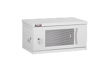 Настенный разборный шкаф TLK 19, 6U, перфорированная дверь, Ш600хВ303хГ350мм, 1 пара монтажных направляющих, серый | код TWI-066035-P-GY | TLK
