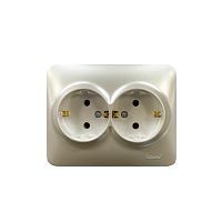 Розетка 2-м СП ASTI 16А IP20 с заземл. термопласт жемчуж./бел. перламутр. LEZARD 7081-3000-127B