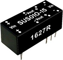 Источник питания DC-DC, 1Вт, вход 4.4…5.5В, выход 15В/67мА, изоляция 1000В DC, DIP16, 22.6х9.9х8.4мм., -25С…+71С | код SUS01L-15 | MeanWell