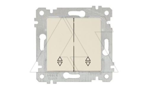 Rita - Переключатель двухклавишный, пруж. зажимы, сл.кость | код 2200-404-0102 | Mutlusan