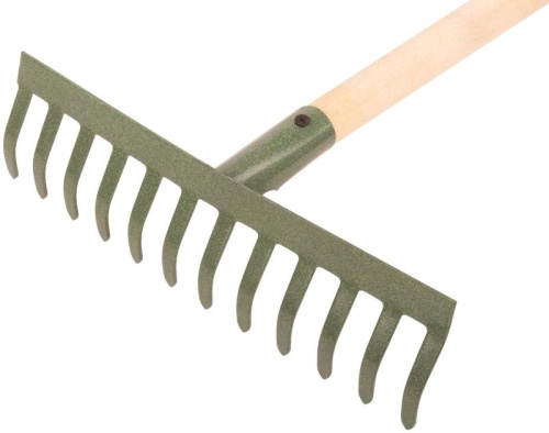 Грабли с деревянным черенком, прямой зуб, 12 зубьев | код 76961 | FIT фото 2