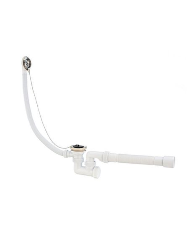 Сифон УНИВЕРСАЛ для ванн с нержавеющими чашками и с гофротрубой L 600 мм D40/50 | код 30982420 | VIRPlast