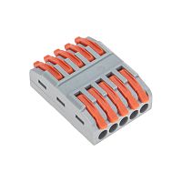 Клемма СМК 222-425 проходная 5 полюсов (0,08-4мм?), серая (30 шт/уп) REXANT | код 07-5245 | REXANT