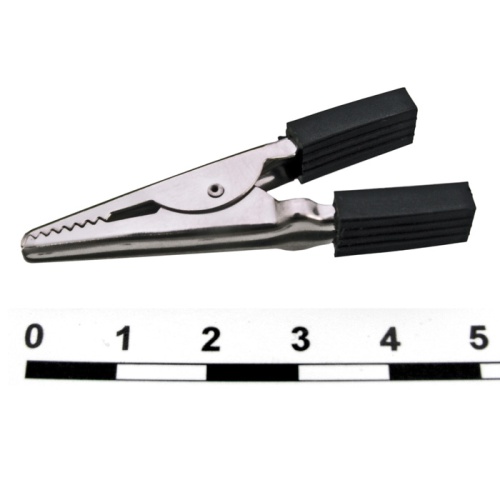 Зажим-крокодил RUICHI 8-0028 под пайку/обжим, 10 мм, 5 А, черный | код 70089 | Ruichi