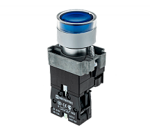 Кнопка с LED подсветкой, синяя, 220V AC/DC, 1NO, мет. MTB2-BW3663 | код 58208 | MEYERTEC