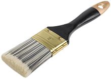 Кисть флейцевая "Стайл" искусственная черно-белая щетина деревянная ручка 2дюйм (50мм) FIT 01185