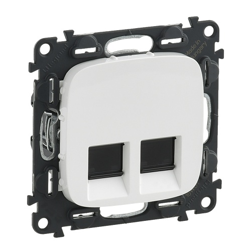 Valena ALLURE.Информационная розетка двойная RJ45 Кат.6 UTP.С лицевой панелью.Белая | код 753743 | Legrand Valena ALLURE.Информационная розетка двойная RJ45 Кат.6 UTP.С лицевой панелью.Белая | код 753743 | Legrand