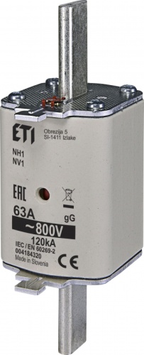 Предохранитель NH-1/gG 100A 800V | код 004184488 | ETI Предохранитель NH-1/gG 100A 800V | код 004184488 | ETI