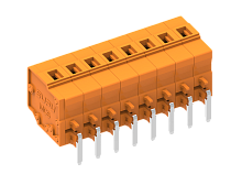 458432 Клемма на плату MCS, с горизонт. вводом кабеля, шаг 5.08мм, 2 конт., оранж., шт | код 458432 | SUPU