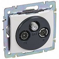 Розетка TV-FM-SAT двухкабельная VALENA CLASSIC, оконечная, белый | код. 770410 | Legrand
