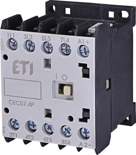 Контактор миниатюрный CEC 07.4P 230V АС (7A, 3kW, AC3) 4р (4 н.о.) | код 004641200 | ETI Контактор миниатюрный CEC 07.4P 230V АС (7A, 3kW, AC3) 4р (4 н.о.) | код 004641200 | ETI
