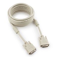 Кабель DVI-D single link Cablexpert CC-DVI-15, 19M/19M, 4.5м, серый, экран, феррит.кольца, пакет | код CC-DVI-15 | Cablexpert