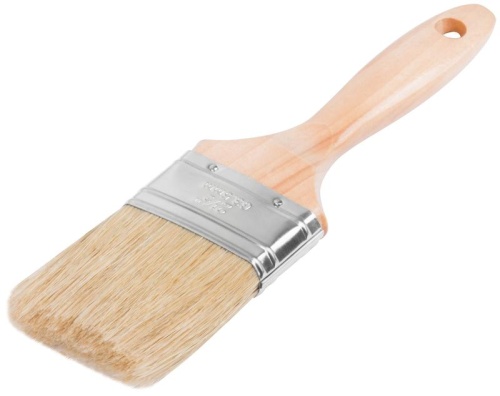 Кисть флейцевая "профи" натур. светлая щетина деревянная ручка 2. 5дюйм (63мм) FIT 01116 фото 2