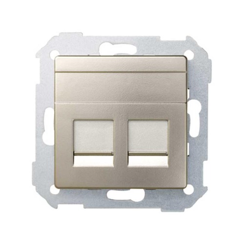 Адаптер на 2 RJ45(12) 75528-, 75540-, 75541-, 75544-39, шторки, S82,82N, шампань | код 82006-34 | Simon