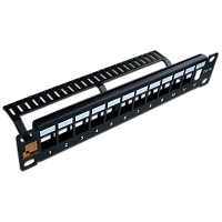 Патч-панель наборная 10, неэкранированная, 12 портов, 1U | код LAN-PP12OK-UTP/10 | LANMASTER