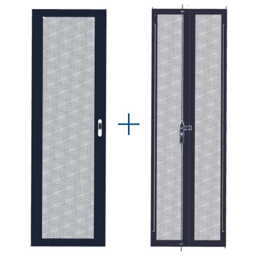 Комплект дверей 18U, 600 мм, черный, передняя - перфорированная, задняя - распашная перфорированная | код TWT-CBB-DR18-6x-S-P1 | TWT Комплект дверей 18U, 600 мм, черный, передняя - перфорированная, задняя - распашная перфорированная | код TWT-CBB-DR18-6x-S-P1 | TWT