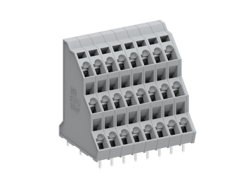258212 Клемма MCS 3-уровневая, угловая, шаг 5.0мм, 12 конт., сер., шт | код 258212 | SUPU
