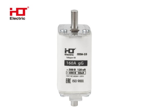 Плавкая вставка предохранителя ППН-33, габарит 00, 160А HLT | код 091-01-030 | HLT Плавкая вставка предохранителя ППН-33, габарит 00, 160А HLT | код 091-01-030 | HLT