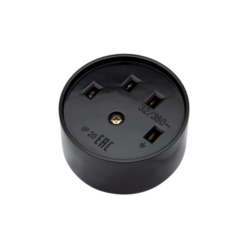 Розетка РШ для электрической плиты 32 А, 380 В, 3Р+РЕ (ОУ) черная REXANT | код 11-8525 | REXANT