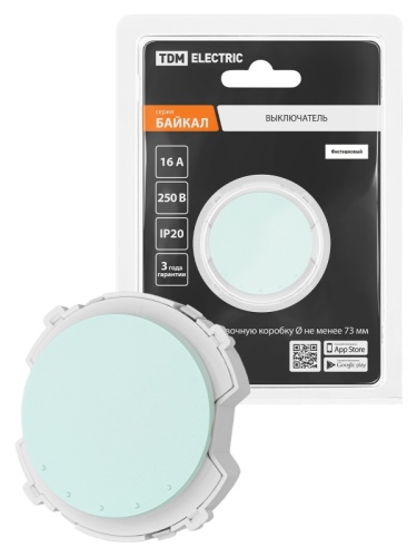 Выключатель 1-кл. 16А 250В фисташковый, Байкал TDM | код SQ1819-0130 | TDM Выключатель 1-кл. 16А 250В фисташковый, Байкал TDM | код SQ1819-0130 | TDM
