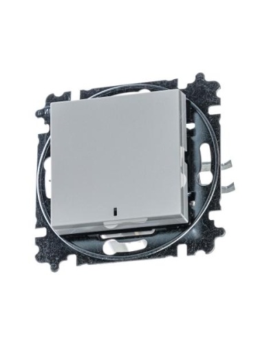 Переключатель одноклавишный с подсветкой ABB Levit ориентационная серый / белый 3559H-A06446 16W | код 2CHH590646A6016 | ABB