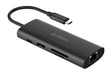 Разветвитель USB-C A4Tech DST-80C 2порт. серый | код 1909755 | A4TECH
