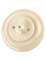 Выключатель скрытой установки фарфоровый поворотный с ручкой (бантик) 10А сл. кость «Болонь» TDM | код SQ1820-0320 | TDM