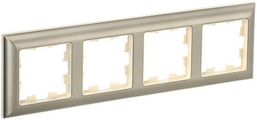 BRITE Рамка 4-мест. РУ-4-Бр беж./шамп. IEK | код BR-M42-12-3-K10 | IEK