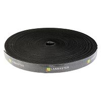 Хомут-липучка LANMASTER шириной 20 мм, 30 м, черный | код LAN-VCM30M-BK | LANMASTER