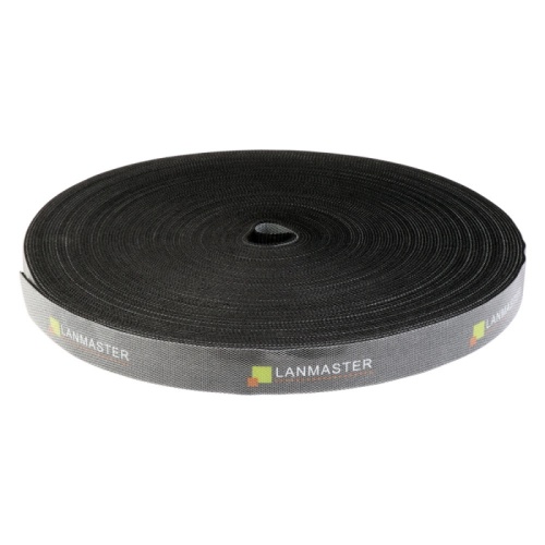 Хомут-липучка LANMASTER шириной 20 мм, 30 м, черный | код LAN-VCM30M-BK | LANMASTER