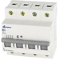 Выключатель автоматический четырехполюсный 63A С ВА47-063Про 4.5kA | код 7000172 | Контактор