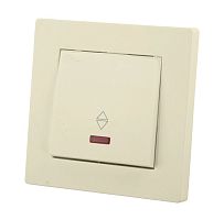 Выключатель на 2 направления 1 кл. с подсветкой 10А сл. кость Сенеж TDM | код SQ1816-0117 | TDM