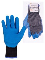 Перчатки х/б плотной вязки с латексным покрытием, Рельеф, черные, 11, 10 кл., 140 г, 1 пара, TDM | код SQ1016-0215 | TDM