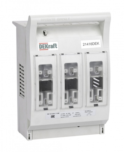 ПВР горизонтальный 250А 3ф отключение_навесной монтаж на шину_ПВР-102 | код 21411DEK | DEKraft