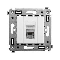 Компьютерная розетка RJ-45 в стену, кат.5e одинарная экранированная,Avanti, Белое облако | код 4400363 | DKC