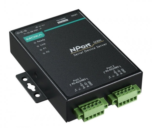 Сервер NPort 5230A 2 port RS-422/485 advanced, Terminal Block, Power Adapter | код 00-06049045 | MOXA
