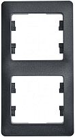 Рамка 2 поста GLOSSA, вертикальная, антрацит | код. GSL000706 | Schneider Electric