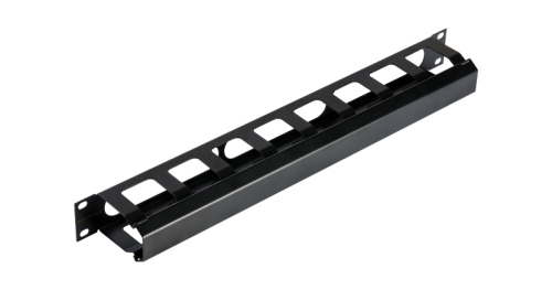 Кабельный органайзер NIKOMAX 19, 1U, глубина колец 58мм, металлический, с крышкой, черный | код NMC-OK580C-1U-BK | NIKOMAX