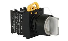 Переключатель PB3E, белый, I->0<-II, возврат, 2NO, 6A 230VAC/24VDC, с подсветкой без LED, 22mm, IP65 | код PB3E-X31S20S/W00ffu | АРТ