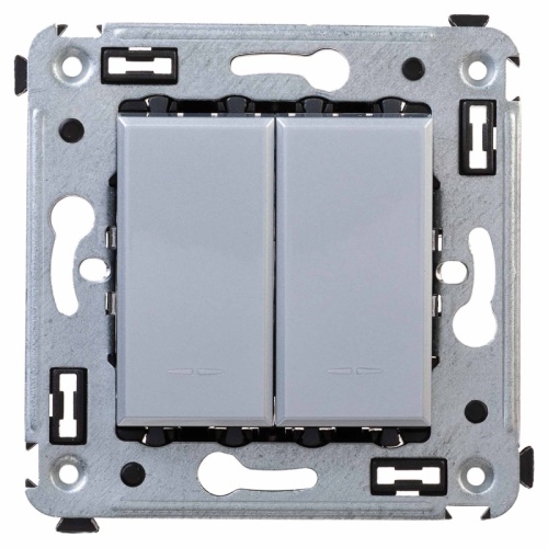 Переключатель двухклавишный в стену, Avanti, Закаленная сталь | код 4404114 | DKC