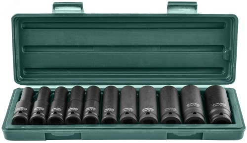 Набор головок торцевых ударных глубоких 1/2''DR, 10-24 мм, 11 предметов | код S03AD4111S | Jonnesway