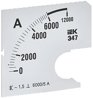 Шкала смен. для амперметра Э47 6000/5А-1,5 72х72мм IEK | код IPA10D-SC-6000 | IEK