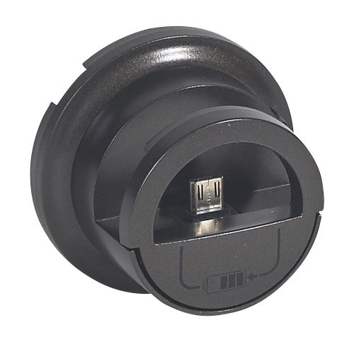 Celiane.Лицевая панель розетки-зарядки USB с подставкой для смартфона.Графит | код 067910 | Legrand